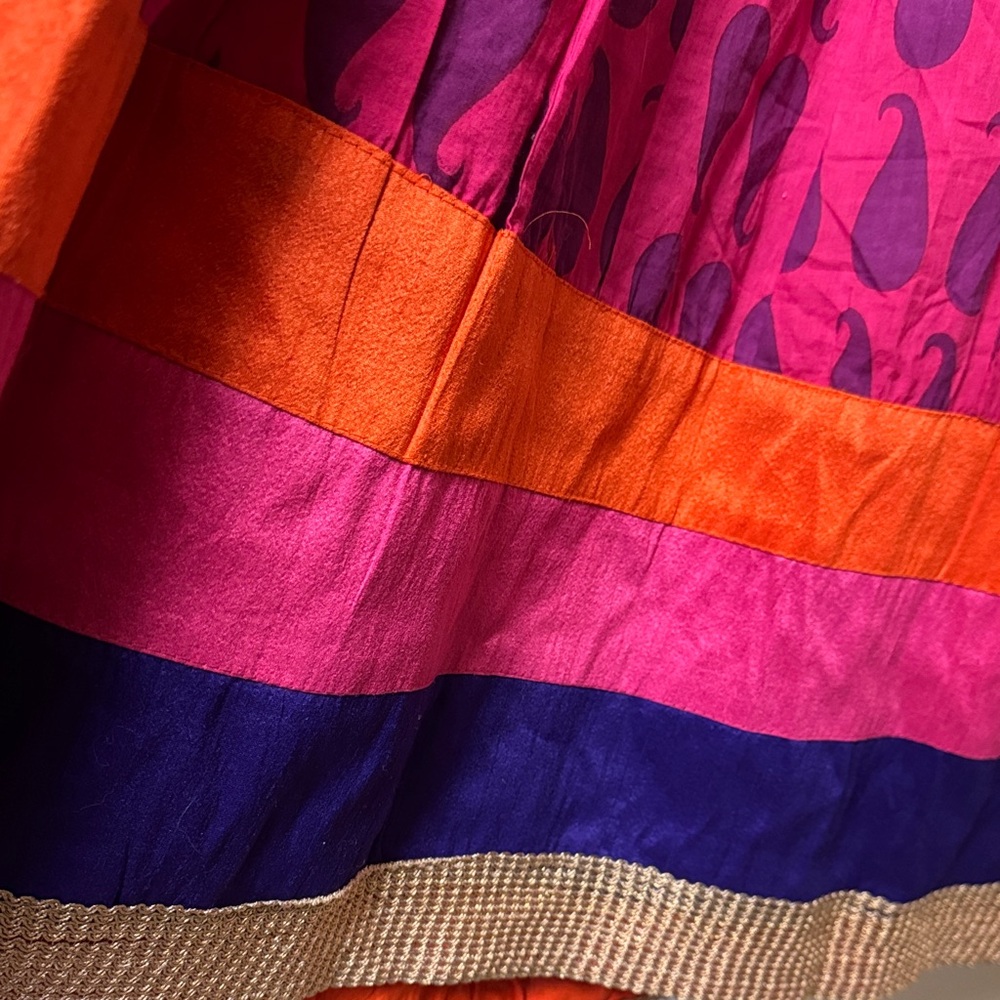 Tejoo’s Pink and Orange Maxi Long Sleeve Collared Button up A-Line Dress Size L - Picture 15 of 16